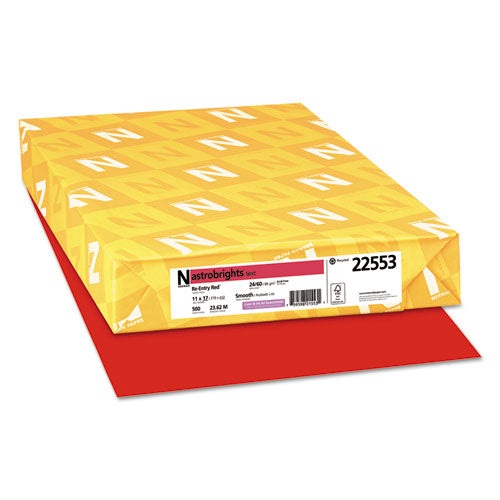 Color Paper, 24 Lb, 11 X 17, Re-entry Red, 500-ream