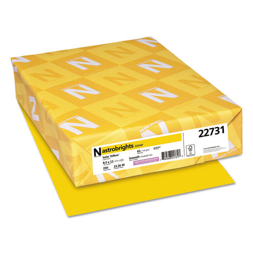 Color Cardstock, 65 Lb, 8.5 X 11, Solar Yellow, 250-pack