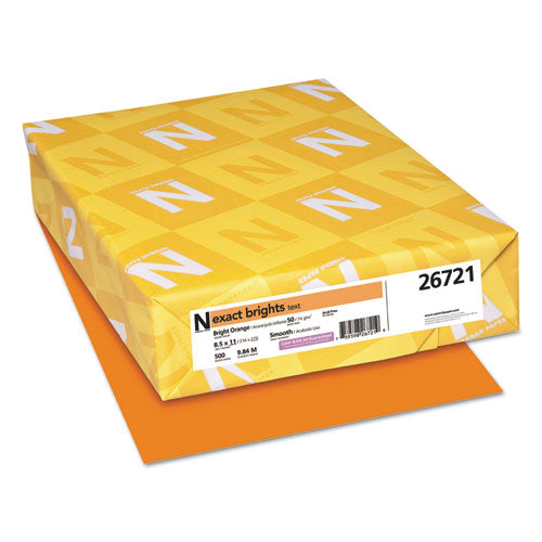 Exact Brights Paper, 20lb, 8.5 X 11, Bright Orange, 500-ream