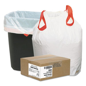 Heavy-duty Trash Bags, 13 Gal, 0.9 Mil, 24.5" X 27.38", White, 200-box