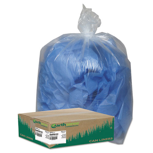 Linear Low Density Clear Recycled Can Liners, 33 Gal, 1.25 Mil, 33