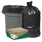 Linear Low Density Recycled Can Liners, 56 Gal, 1.25 Mil, 43" X 48", Black, 100-carton