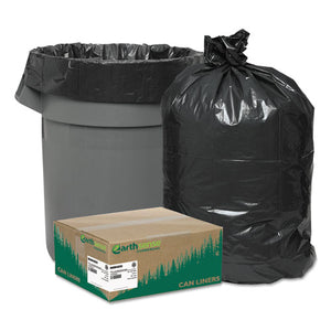 Linear Low Density Recycled Can Liners, 45 Gal, 1.25 Mil, 40" X 46", Black, 100-carton