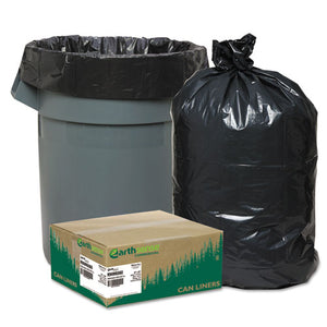 Linear Low Density Recycled Can Liners, 60 Gal, 1.65 Mil, 38" X 58", Black, 100-carton