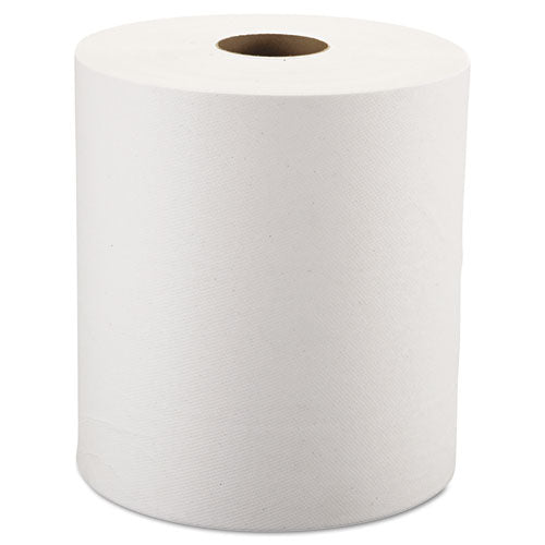 Hardwound Roll Towels, 8 X 800 Ft, White, 6 Rolls-carton