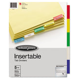 Insertable Tab Dividers, 4-hole Punched, 8-tab, 14 X 8.5, Buff, 1 Set