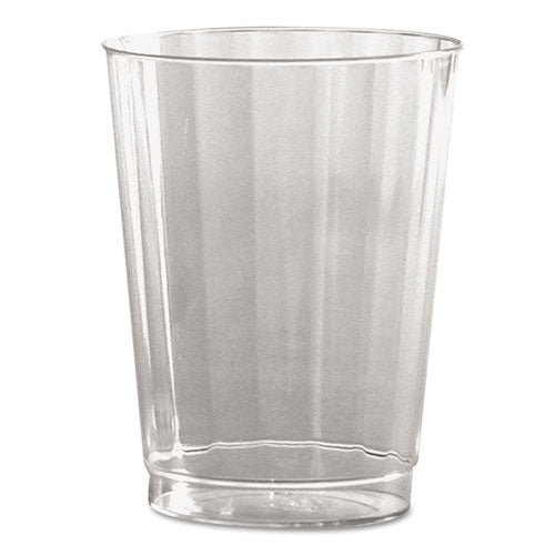 Classic Crystal Plastic Tumblers, 10 Oz., Clear, Fluted, Tall, 12-pack