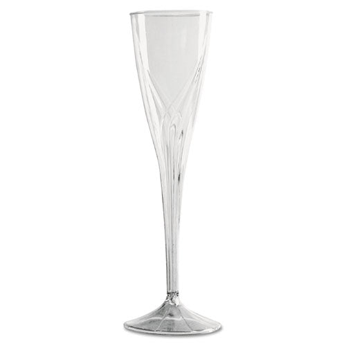 Classicware One-piece Champagne Flutes, 5 Oz., Clear, Plastic, 10-pack