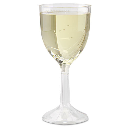 Classicware One-piece Wine Glasses, 6 Oz., Clear, 10-pack