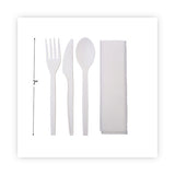 Polystyrenem Wrapped Cutlery Kit, White, 250/carton