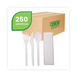 Polystyrenem Wrapped Cutlery Kit, White, 250/carton