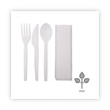 Polystyrenem Wrapped Cutlery Kit, White, 250/carton