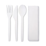 Polystyrenem Wrapped Cutlery Kit, White, 250/carton