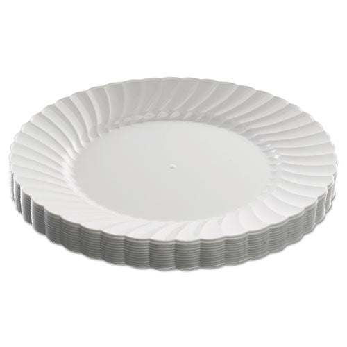 Classicware Plastic Dinnerware, Plates, Plastic, White, 9in, 12-bag, 15-carton