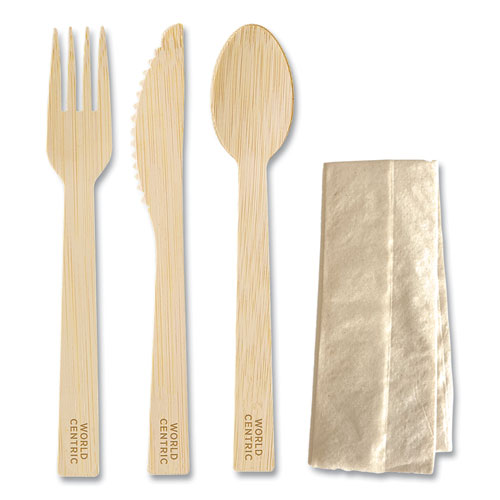 Bamboo Cutlery, Knife/fork/spoon/napkin, 6.7