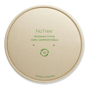 Paper Lids For Bowls. 5.9" Diameter, Natural, Paper, 300/carton