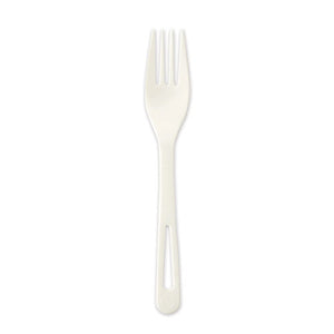 Tpla Compostable Cutlery, Fork, 6.3", White, 750-carton