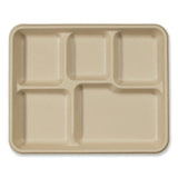 Fiber Trays, 5-compartment, 8.5 X 10.24 X 1.01, Natural, Paper, 400/carton