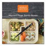 Fiber Bento Box Containers, Five Compartments, 11.8 X 9.4 X 2, Natural, 300-carton