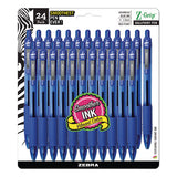 Z-grip Retractable Ballpoint Pen, Medium 1 Mm, Blue Ink, Clear Barrel, 24-pack