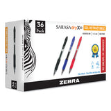 Sarasa Dry Gel X20 Retractable Gel Pen Value Pack, Medium 0.7mm, Black Ink, Smoke Barrel, 24-box