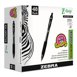 Z-grip Retractable Ballpoint Pen, Medium 1 Mm, Black Ink-barrel, 48-pack