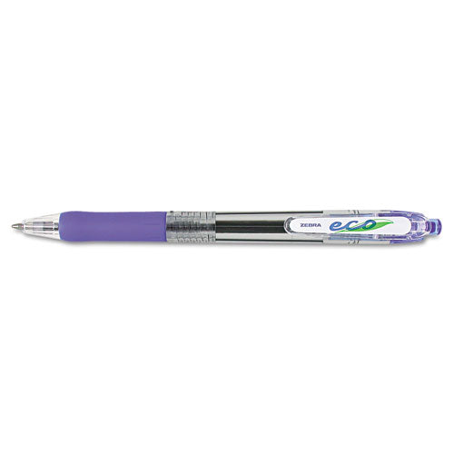Eco Jimnie Clip Retractable Ballpoint Pen, 1mm, Blue Ink, Translucent Blue Barrel, Dozen