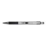 F-301 Retractable Ballpoint Pen, 0.7 Mm, Black Ink, Stainless Steel-black Barrel