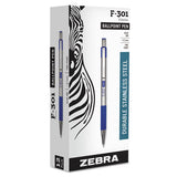 F-301 Retractable Ballpoint Pen, 0.7 Mm, Blue Ink, Stainless Steel-blue Barrel