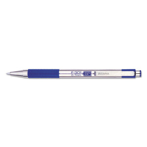 F-301 Retractable Ballpoint Pen, 0.7 Mm, Blue Ink, Stainless Steel-blue Barrel