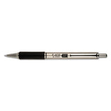 F-402 Retractable Ballpoint Pen, 0.7mm, Black Ink, Stainless Steel-black Barrel