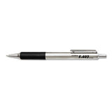 F-402 Retractable Ballpoint Pen, 0.7mm, Black Ink, Steel-black Barrel, 2-pack