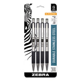 G-301 Retractable Gel Pen, Medium 0.7 Mm, Black Ink, Stainless Steel-black Barrel