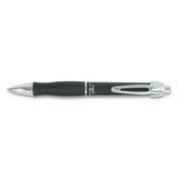Gr8 Retractable Gel Pen, Medium 0.7mm, Black Ink, Black-silver Barrel, Dozen