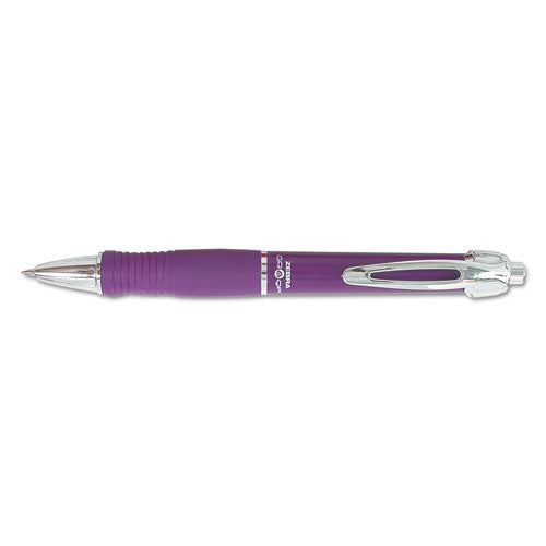 Gr8 Retractable Gel Pen, Medium 0.7mm, Violet Ink, Violet-silver Barrel, Dozen
