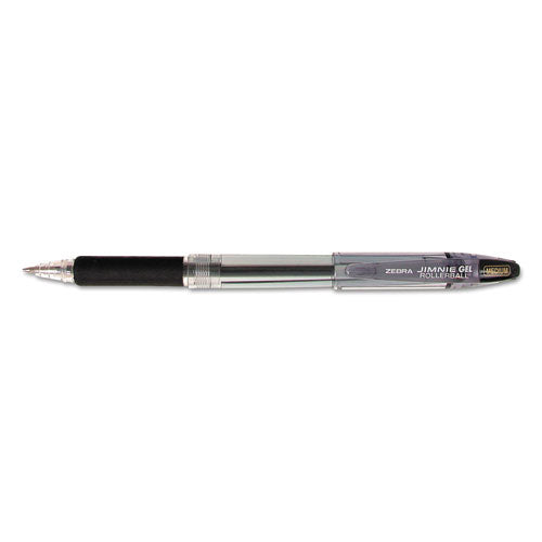 Jimnie Stick Gel Pen, Medium 0.7mm, Black Ink, Smoke Barrel, Dozen