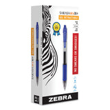 Sarasa Dry Gel X20 Retractable Gel Pen, Fine 0.5mm, Blue Ink, Translucent Blue Barrel, Dozen