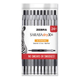 Sarasa Dry Gel X30 Retractable Gel Pen, Medium 0.7mm, Red Ink-barrel, Dozen