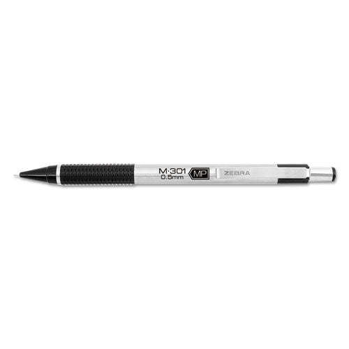 M-301 Mechanical Pencil, 0.5 Mm, Hb (#2.5), Black Lead, Steel-black Accents Barrel, Dozen