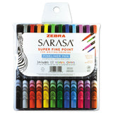 Sarasa Stick Porous Point Pen, Fine 0.8mm, Black Ink-barrel, Dozen